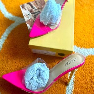 Simmi London Fuchsia Pink mule heels